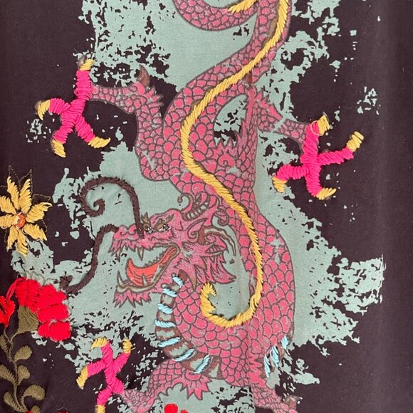 DOUBLE D RANCH Black Serpent Print & Embroidered Tee is NWOT!; Size 1X - Picture 2 of 8